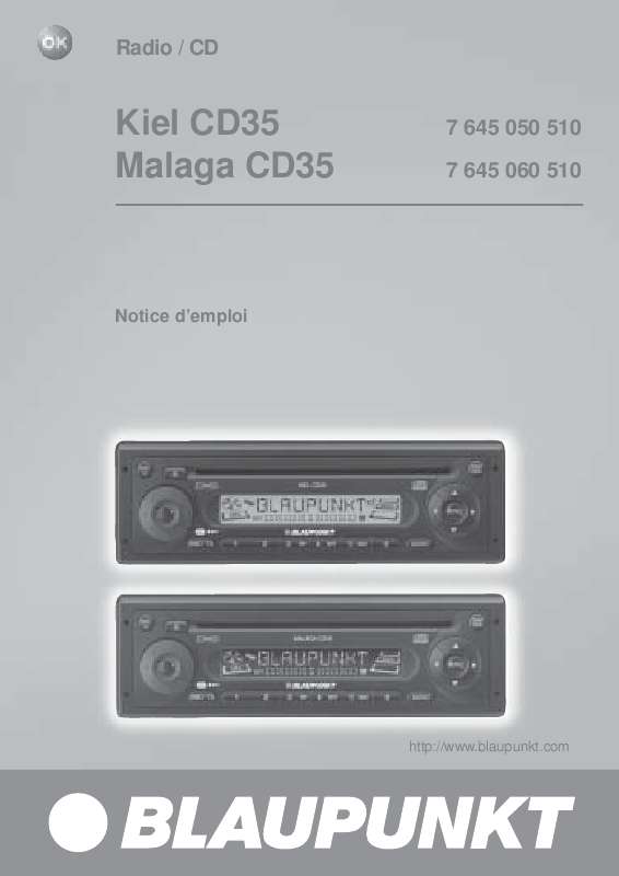 Guide utilisation BLAUPUNKT MALAGA CD35  de la marque BLAUPUNKT