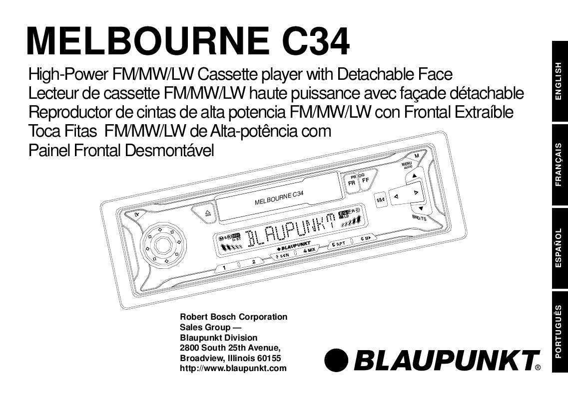 Guide utilisation BLAUPUNKT MELBOURNE C34  de la marque BLAUPUNKT
