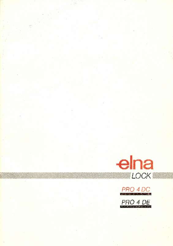 Guide utilisation ELNA LOCK PRO 4 DE  de la marque ELNA
