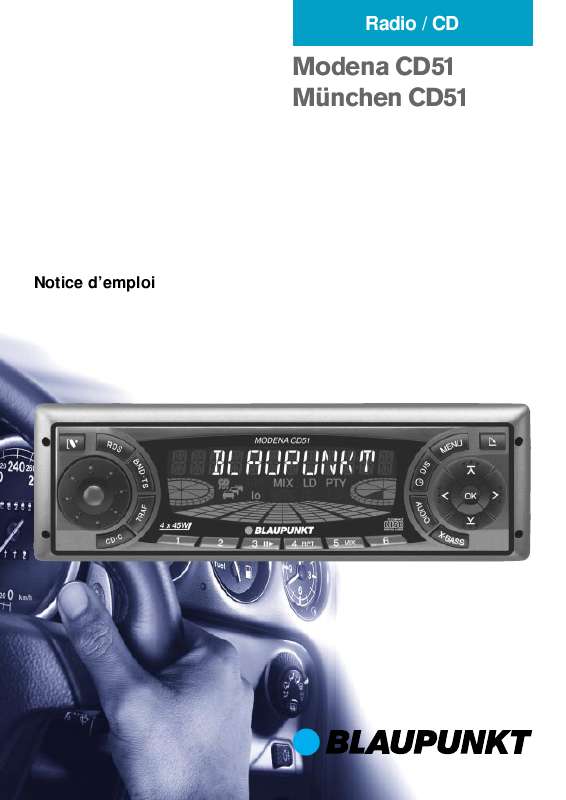 Guide utilisation BLAUPUNKT MODENA CD 51  de la marque BLAUPUNKT