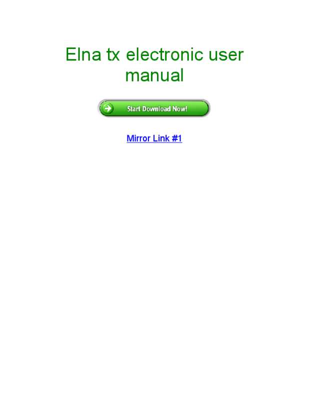 Guide utilisation ELNA TX ELECTRONIC  de la marque ELNA