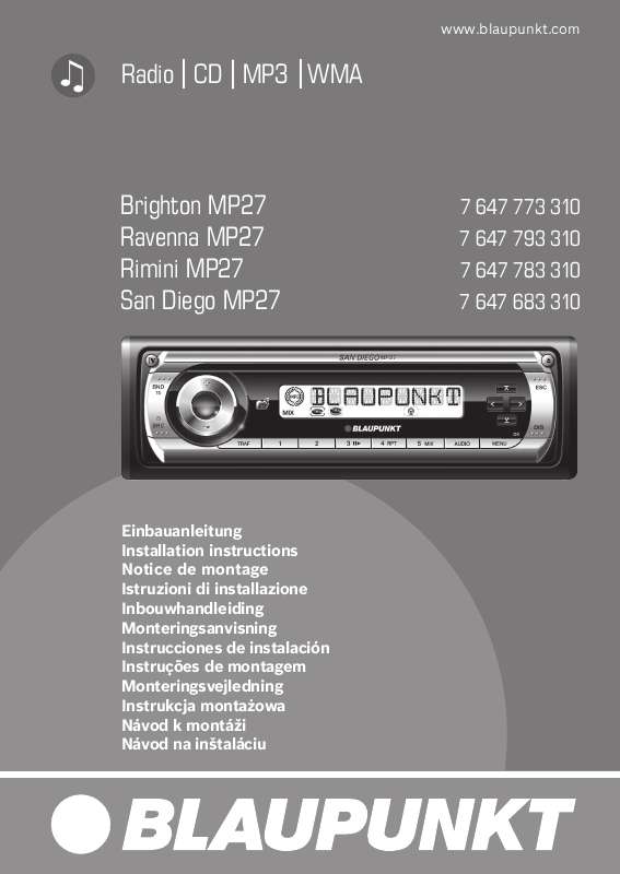 Guide utilisation BLAUPUNKT RIMINI MP27 RED  de la marque BLAUPUNKT