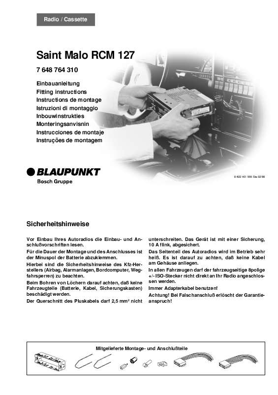 Guide utilisation BLAUPUNKT SAINT MALO RCM 127  de la marque BLAUPUNKT