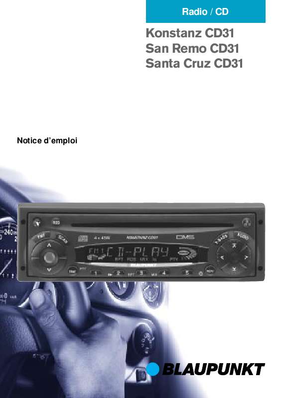 Guide utilisation BLAUPUNKT SANTA CRUZ CD31  de la marque BLAUPUNKT