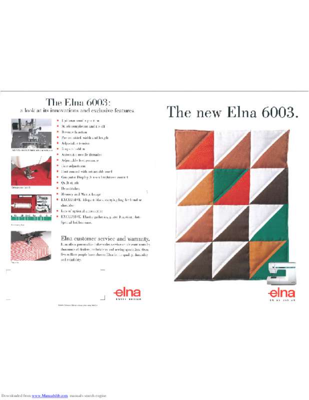 Guide utilisation ELNA 6003  de la marque ELNA