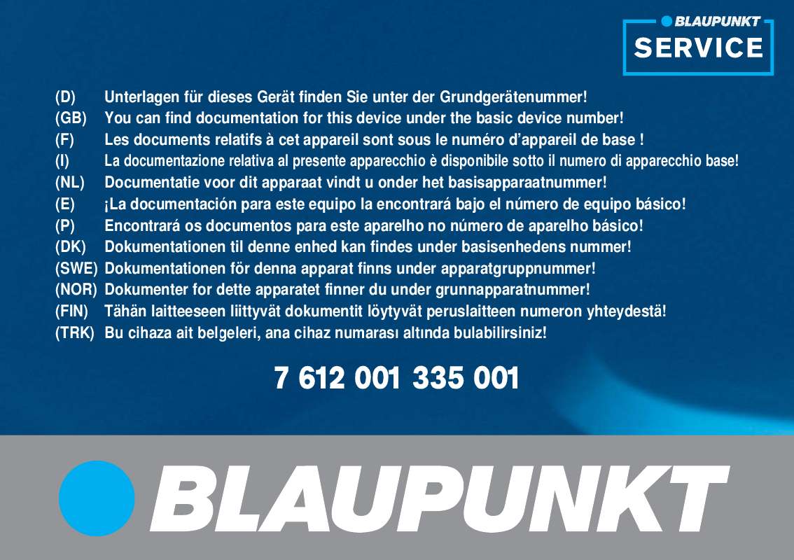 Guide utilisation BLAUPUNKT TP DX-R70 A CLASSIC  de la marque BLAUPUNKT