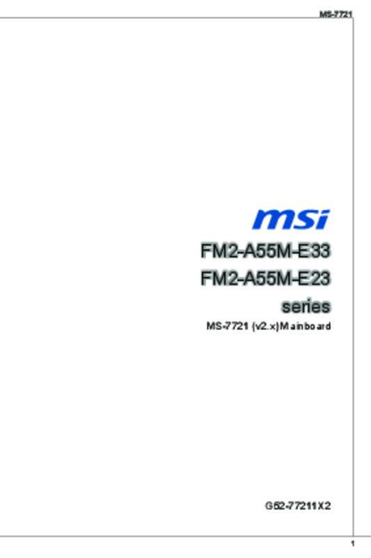 Guide utilisation  MSI FM2-A75IA-E53  de la marque MSI