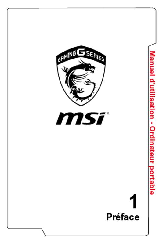 Guide utilisation MSI GS72 6QE-214FR STEALTH PRO 4K EDITION  de la marque MSI