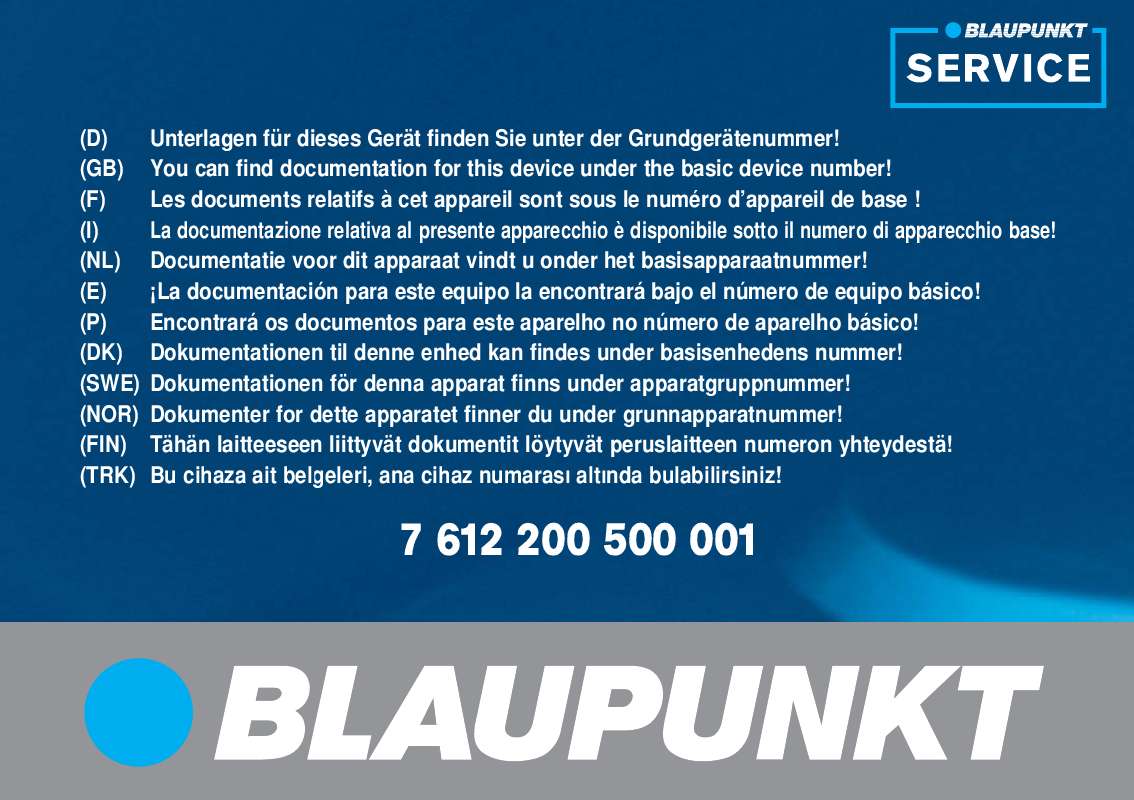 Guide utilisation BLAUPUNKT TP EX-V B SEE  de la marque BLAUPUNKT