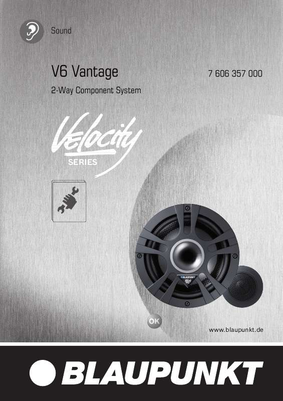 Guide utilisation BLAUPUNKT VELOCITY V6 VANTAGE  de la marque BLAUPUNKT