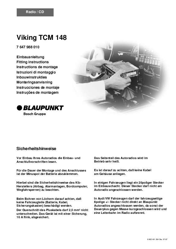 Guide utilisation BLAUPUNKT VIKING TMC 148  de la marque BLAUPUNKT