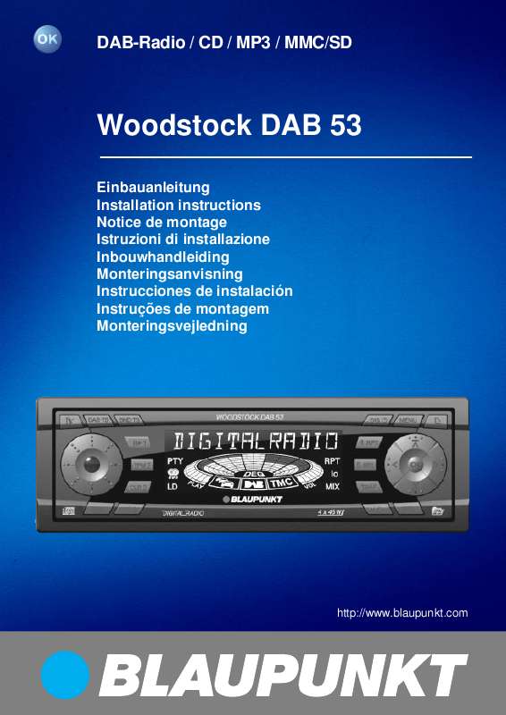 Guide utilisation BLAUPUNKT WOODSTOCK DAB53  de la marque BLAUPUNKT