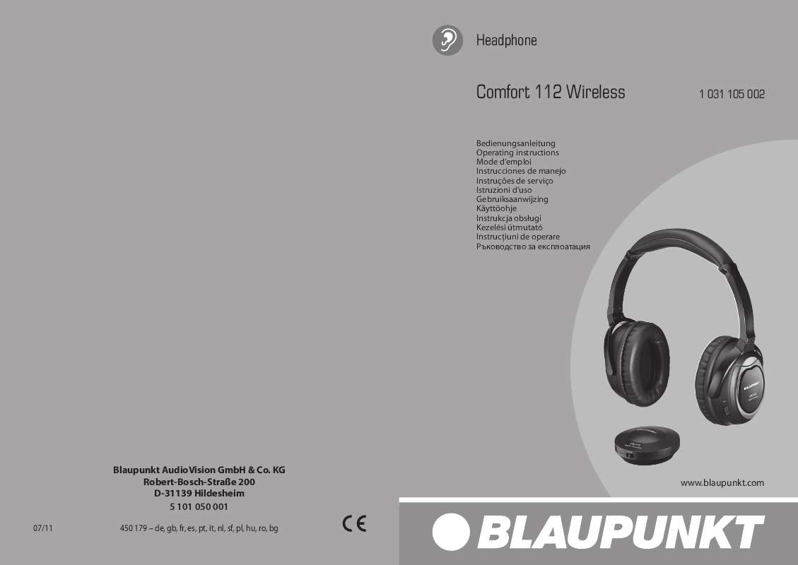 Guide utilisation BLAUPUNKT COMFORT 112 WIRELESS  de la marque BLAUPUNKT