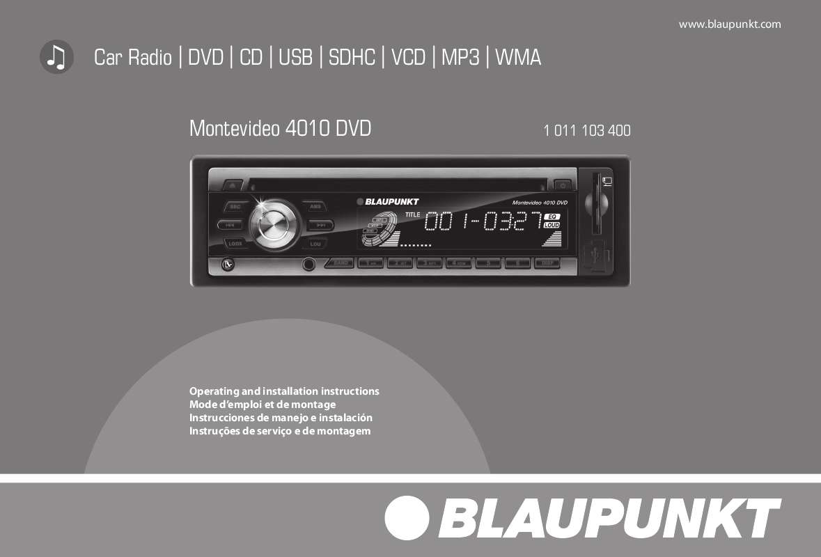 Guide utilisation BLAUPUNKT MONTEVIDEO 4010 DVD  de la marque BLAUPUNKT