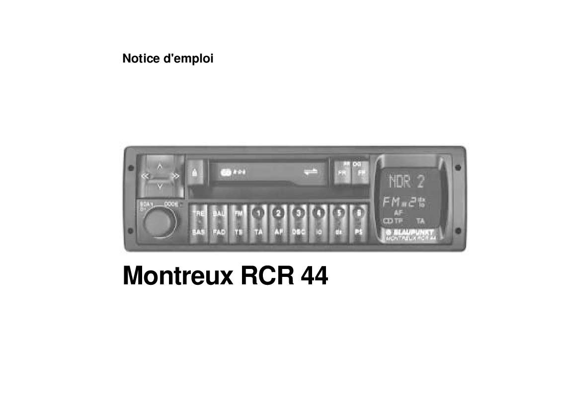 Guide utilisation BLAUPUNKT MONTREUX RCR 44  de la marque BLAUPUNKT