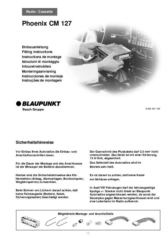 Guide utilisation BLAUPUNKT PHOENIX CM 127  de la marque BLAUPUNKT