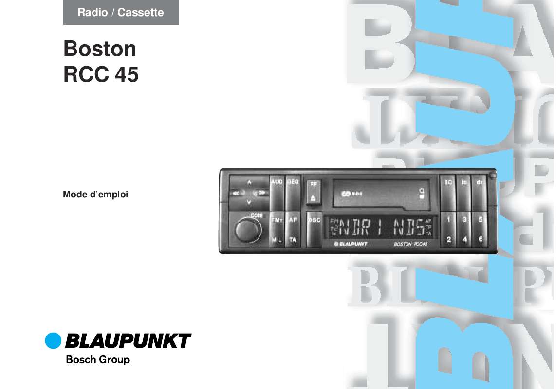 Guide utilisation BLAUPUNKT BOSTON RCC45  de la marque BLAUPUNKT