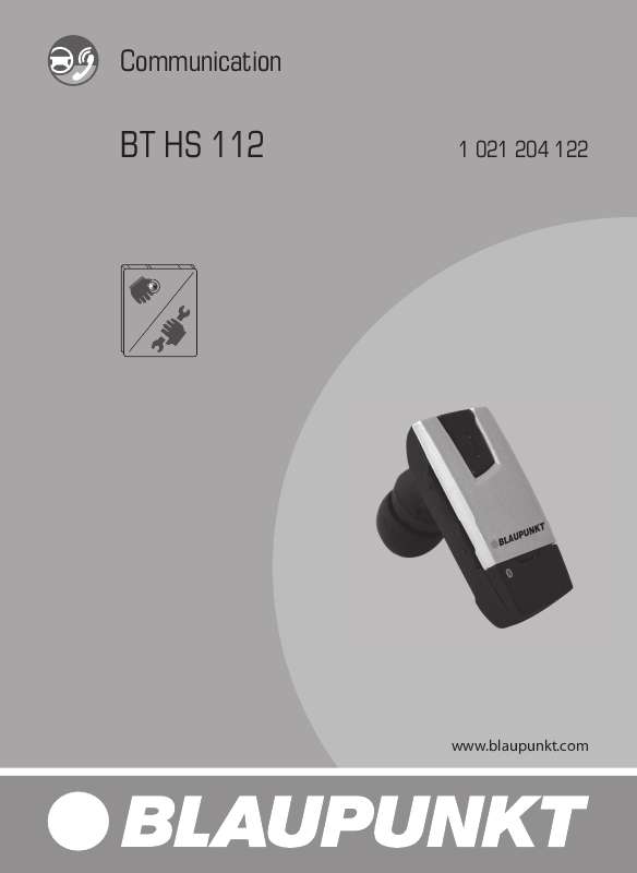 Guide utilisation BLAUPUNKT BT HS 112  de la marque BLAUPUNKT