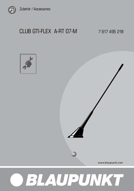 Guide utilisation BLAUPUNKT CLUB GTI FLEX A-RT 07-M  de la marque BLAUPUNKT