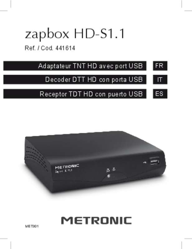 Guide utilisation METRONIC ZAPBOX HD-SO.1  de la marque METRONIC