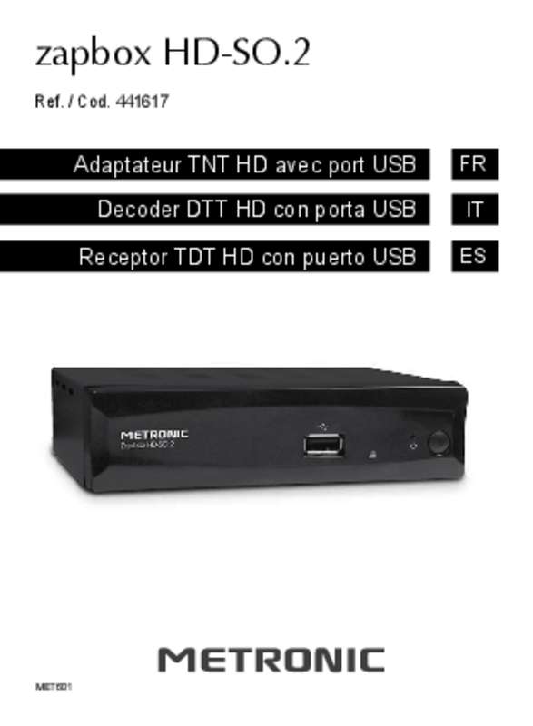 Guide utilisation METRONIC ZAPBOX HD-SO.2  de la marque METRONIC
