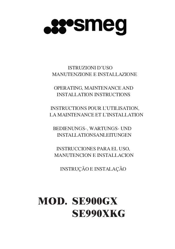 Guide utilisation SMEG SE900GX de la marque SMEG