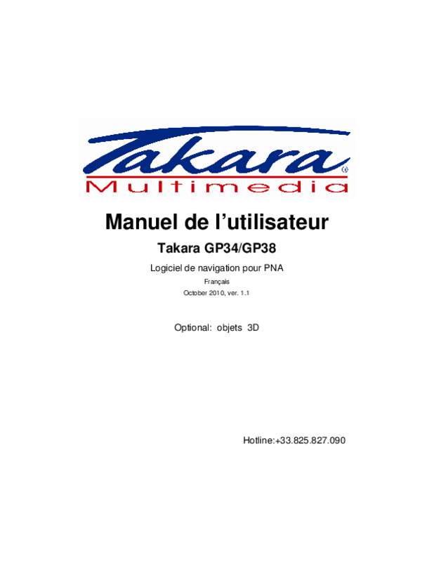 Guide utilisation TAKARA GP38  de la marque TAKARA