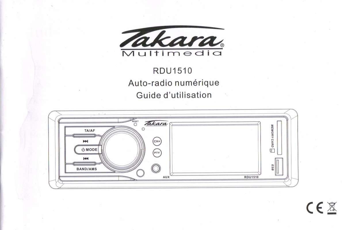 Guide utilisation TAKARA RDU 1510  de la marque TAKARA