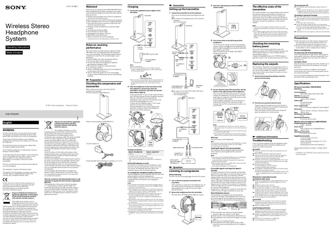 Guide utilisation SONY MDR-ZX660  de la marque SONY