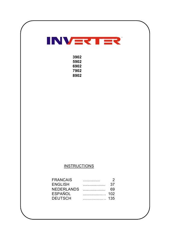 Guide utilisation  INVERTER 3902  de la marque INVERTER