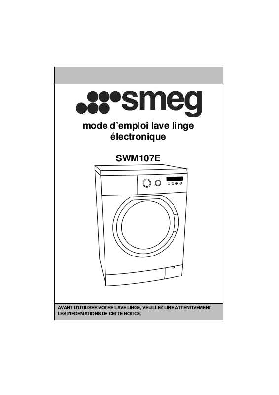 Guide utilisation SMEG SWM107E de la marque SMEG