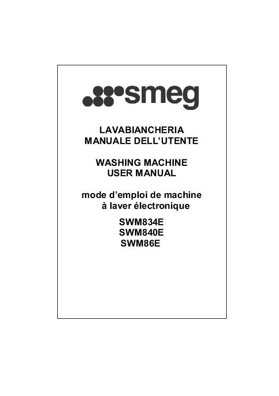 Guide utilisation SMEG SWM834E de la marque SMEG