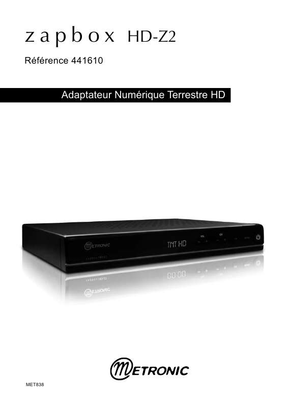 Guide utilisation METRONIC ZAPBOX HD-Z2  de la marque METRONIC