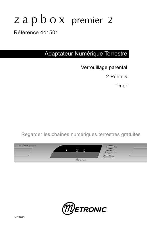 Guide utilisation METRONIC ZAPBOX PREMIER 2  de la marque METRONIC
