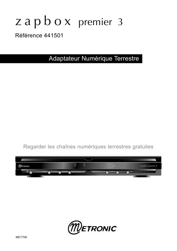 Guide utilisation METRONIC ZAPBOX PREMIER 3  de la marque METRONIC
