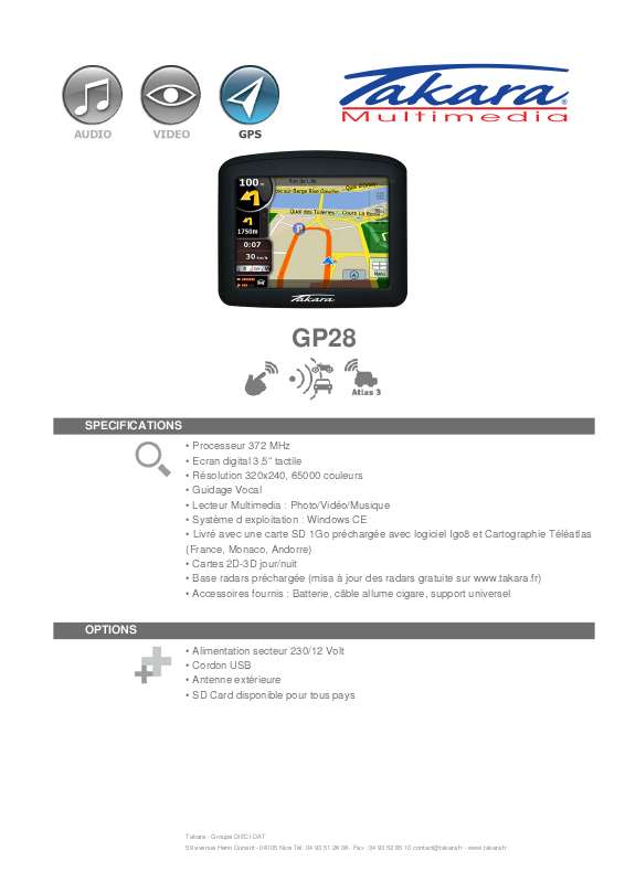 Guide utilisation TAKARA GP28  de la marque TAKARA