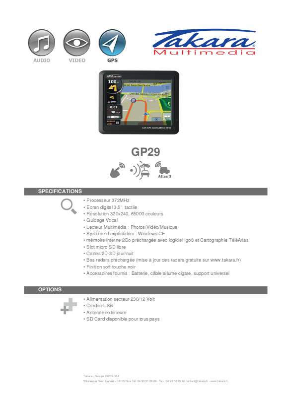 Guide utilisation TAKARA GP29  de la marque TAKARA