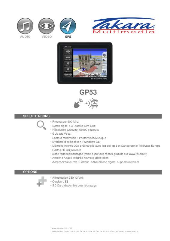 Guide utilisation TAKARA GP53  de la marque TAKARA