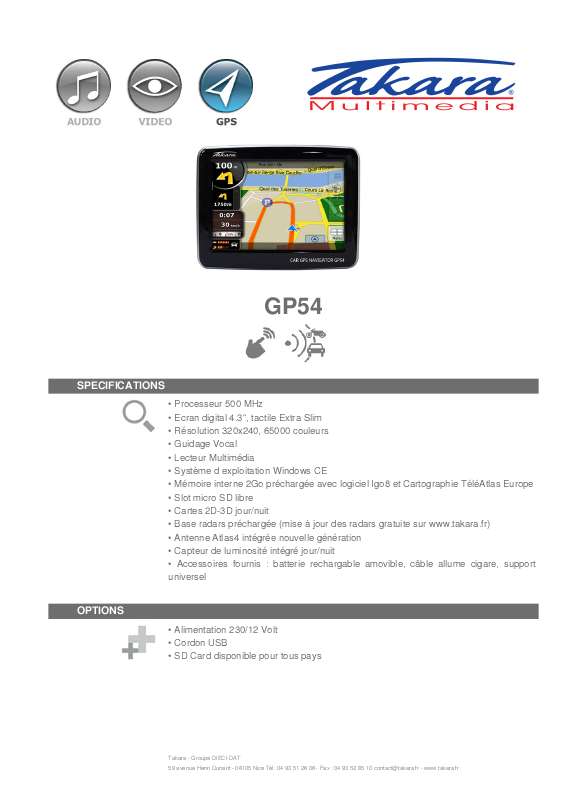 Guide utilisation TAKARA GP54  de la marque TAKARA