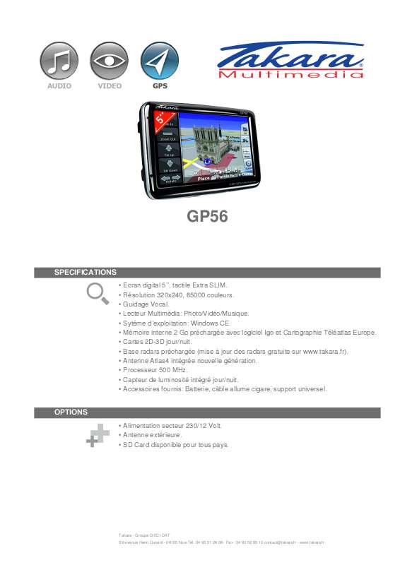 Guide utilisation TAKARA GP56  de la marque TAKARA