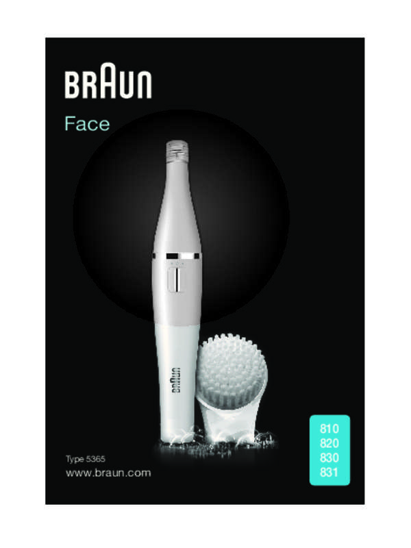 Guide utilisation BRAUN FACE 810  de la marque BRAUN