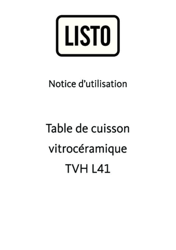 Guide utilisation LISTO TVH L41 de la marque LISTO