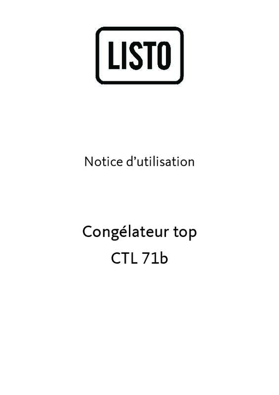 Guide utilisation LISTO CTL 71B de la marque LISTO