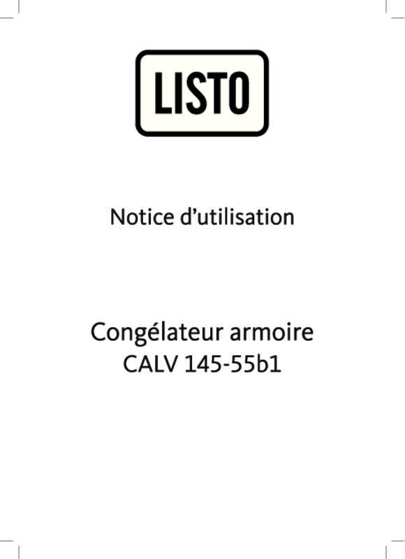 Guide utilisation LISTO CALV145-55B1 de la marque LISTO