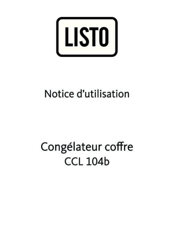 Guide utilisation LISTO CCL 104B de la marque LISTO
