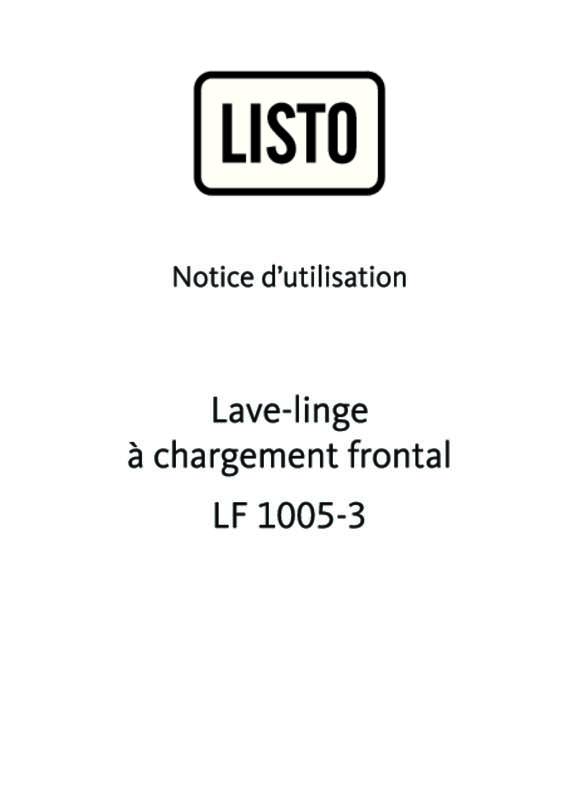 Guide utilisation LISTO LF 1005-3 de la marque LISTO