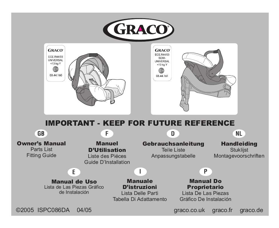 Guide utilisation GRACO BASE JUNIOR BABY  de la marque GRACO