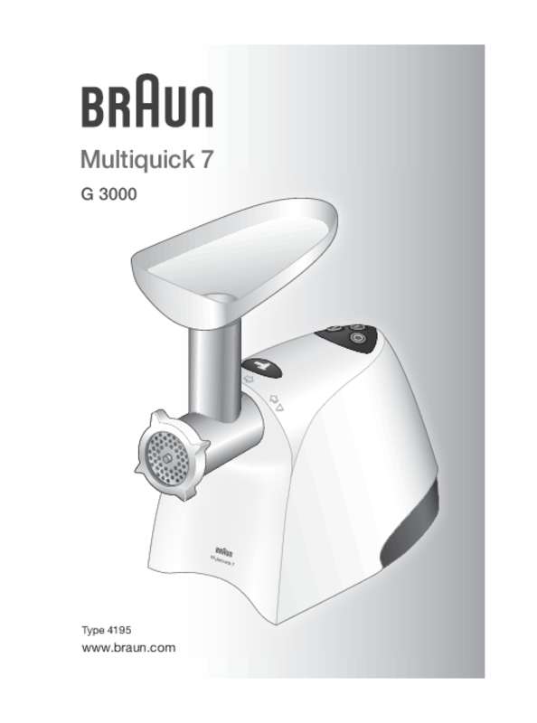 Guide utilisation BRAUN G3000  de la marque BRAUN