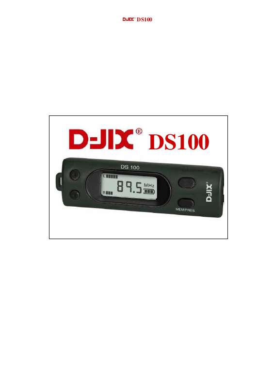Guide utilisation D-JIX D-SOUND 100  de la marque D-JIX