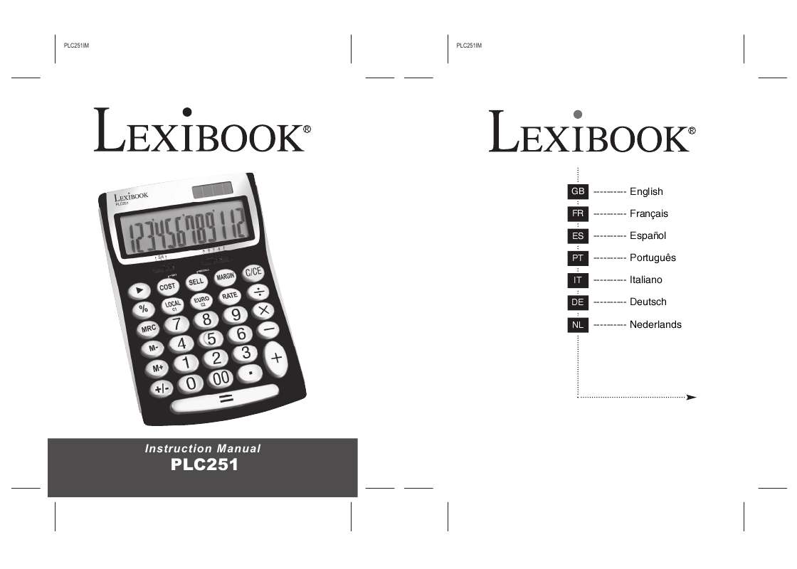Guide utilisation LEXIBOOK PLC251  de la marque LEXIBOOK